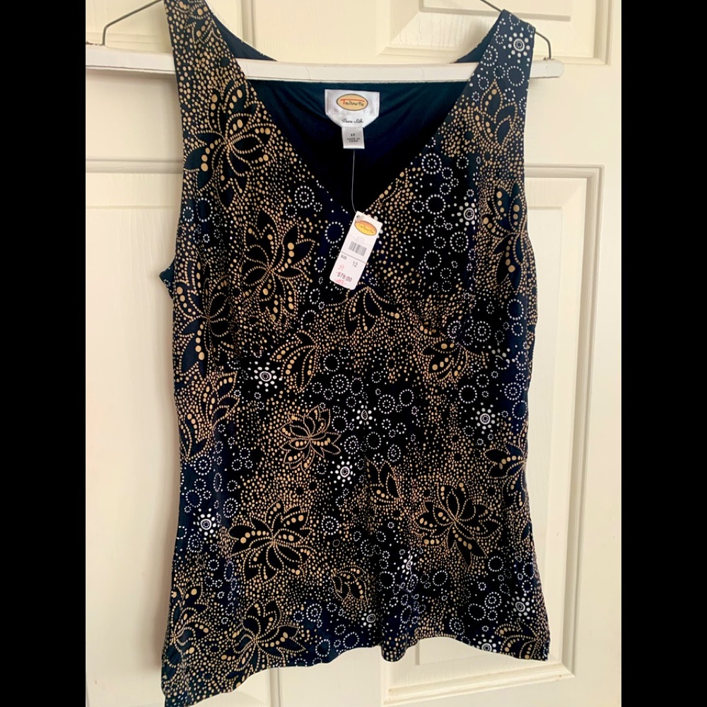 * New Talbots Silk Top! Sleeveless Lined Elegant Comfortable SZ 12 *